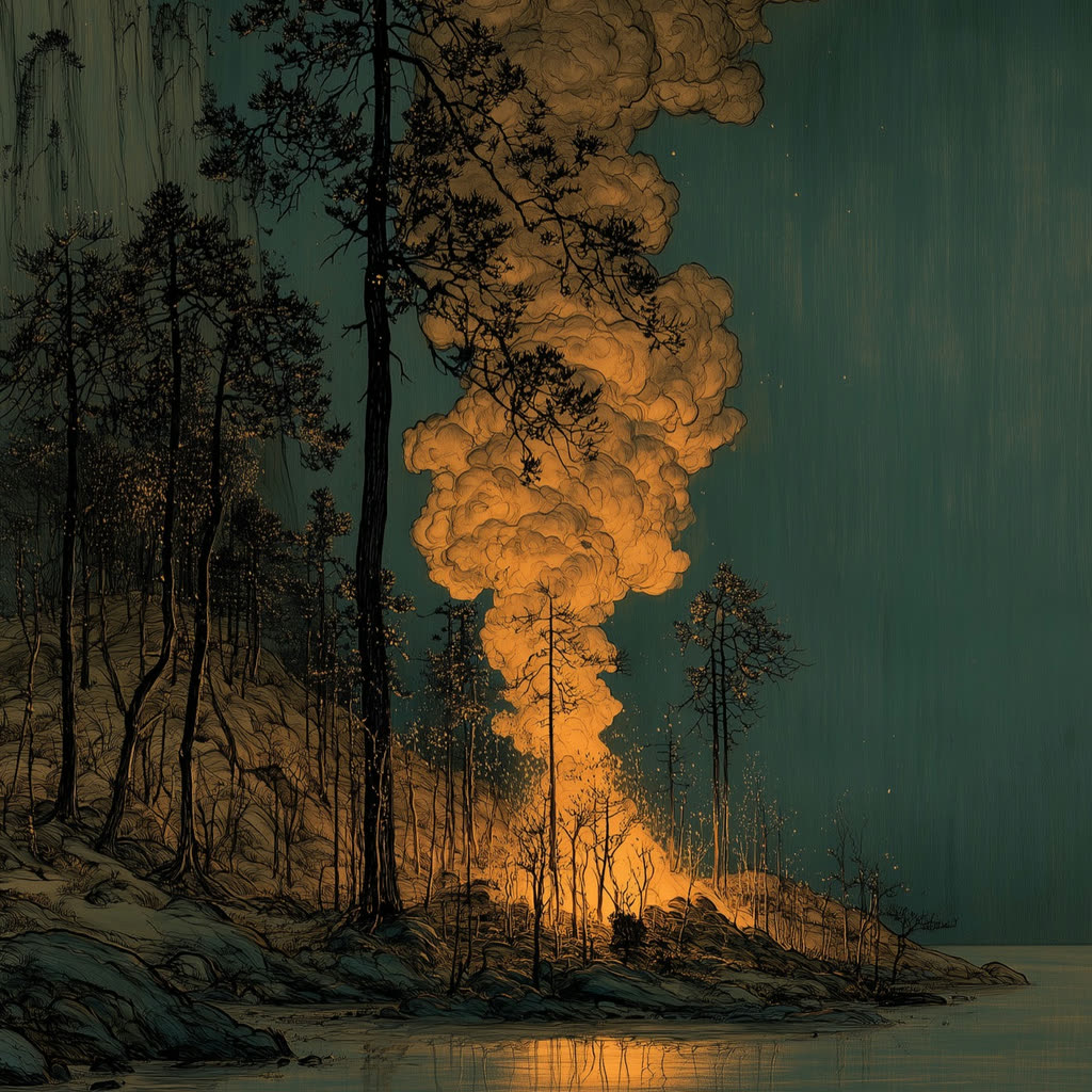 The Fire circle painting