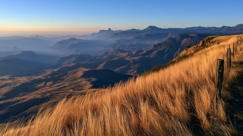 Mountain ridge at evening
